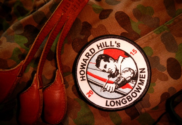 The brandnew 2015 &quot;Howard Hill's Longbowmen&quot; sew on patch. Designed by Herwig Art, Austria.