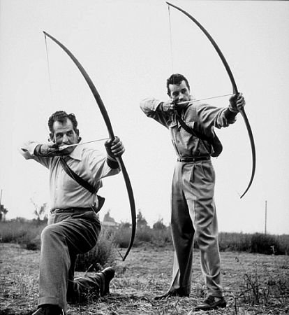 Howard Hill and Guy Madison in 1953. Photo by Sid Avery.